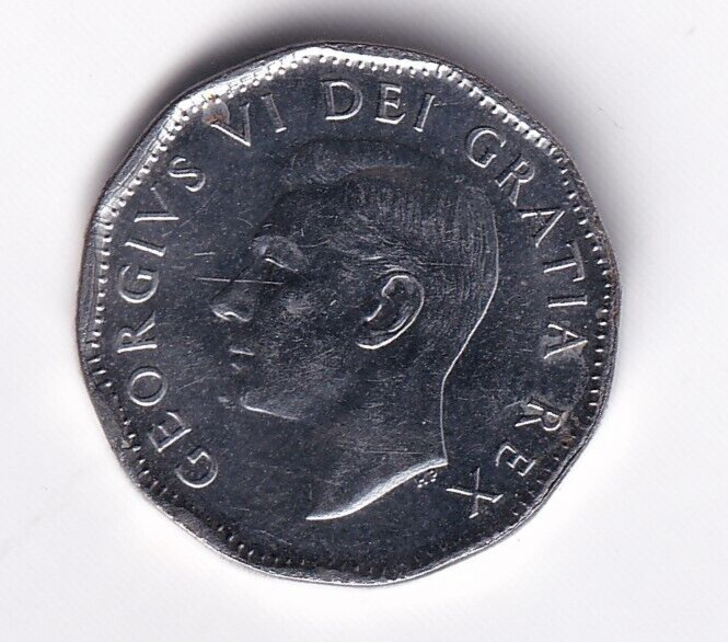 Canada 1952 Five Cent Coin King George VI MS-64