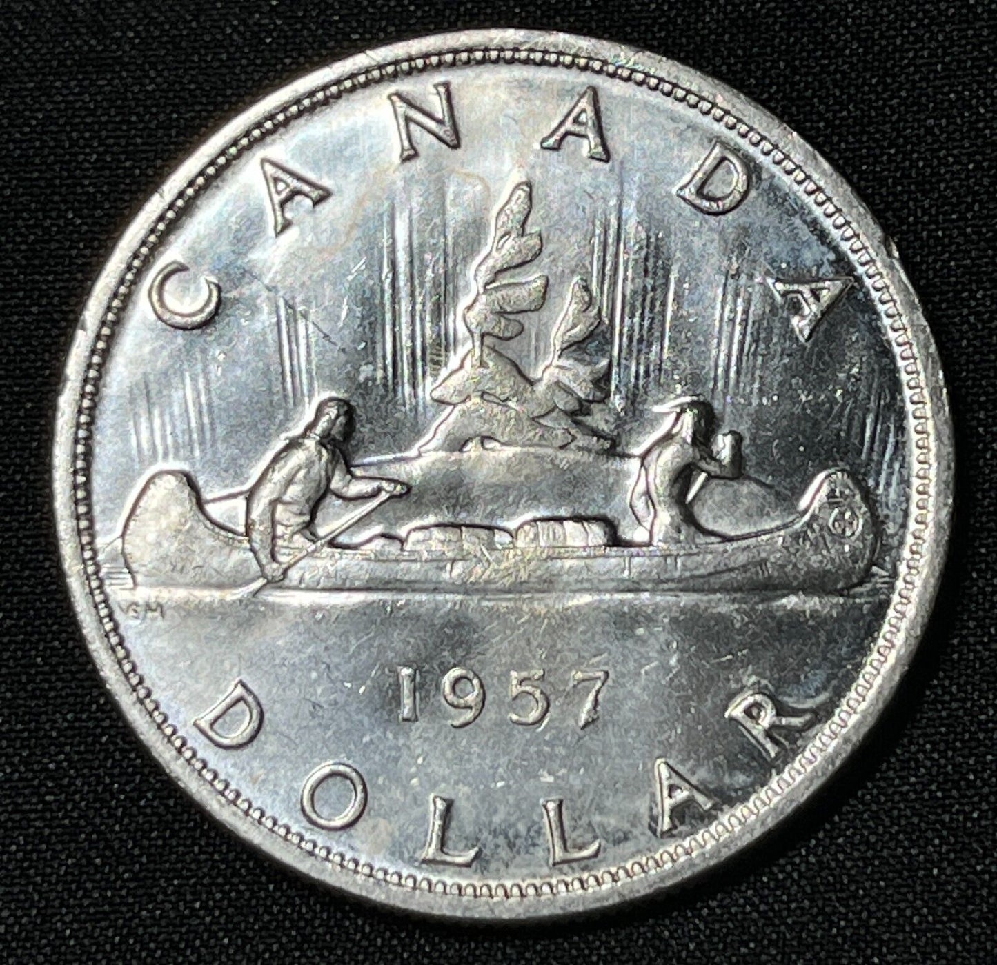 Canada 1957 $1 One Silver Dollar Queen Elizabeth II .800 Silver High Grade #6