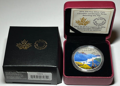 2016 Canada $20 Silver Coin Reaching The Top Canadian Landscapes - Complete