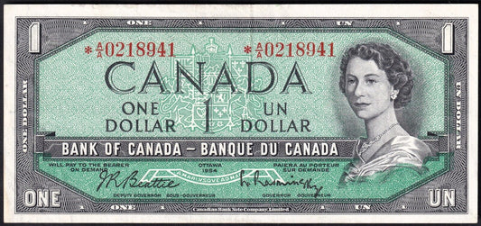 Canada 1954 $1 One Dollar Replacement Banknote Beattie - Rasminsky *A/A 0218941