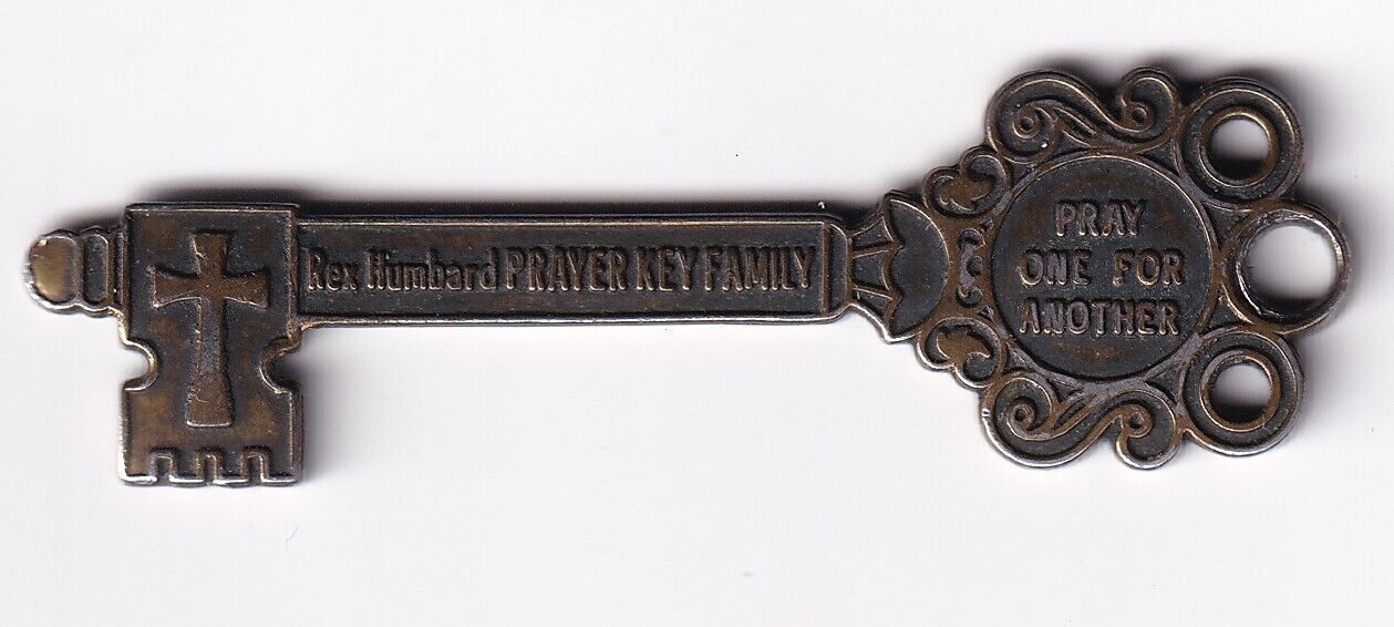 Figural "Prayer is Key" Medal Rex Humbard Prayer Key Family Copper Highlights