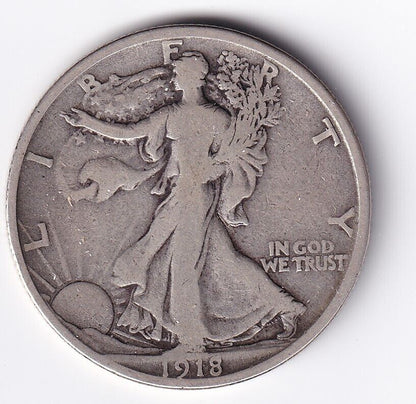 United States 1918-S .900 Silver Walking Liberty Half Better Date 50 Cent