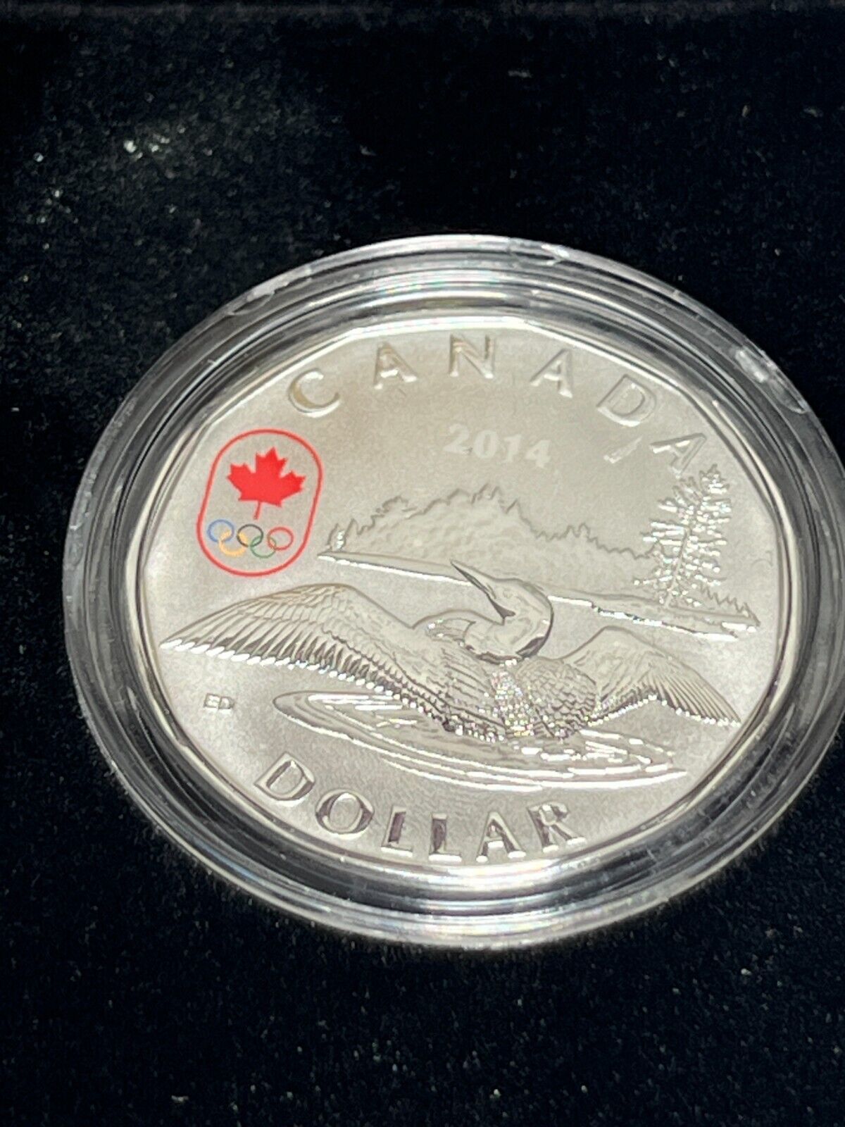 2014 Canada $1 Lucky Loonie Proof Silver One Dollar Coin - Complete