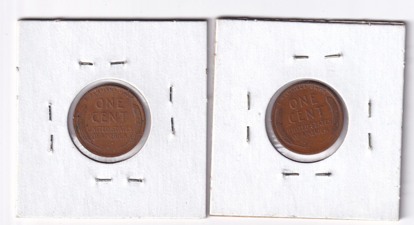 Lot Of 2 USA 1909 One Cent Wheat Cent Coins 1x VDB + 1x Regular Nice Grades