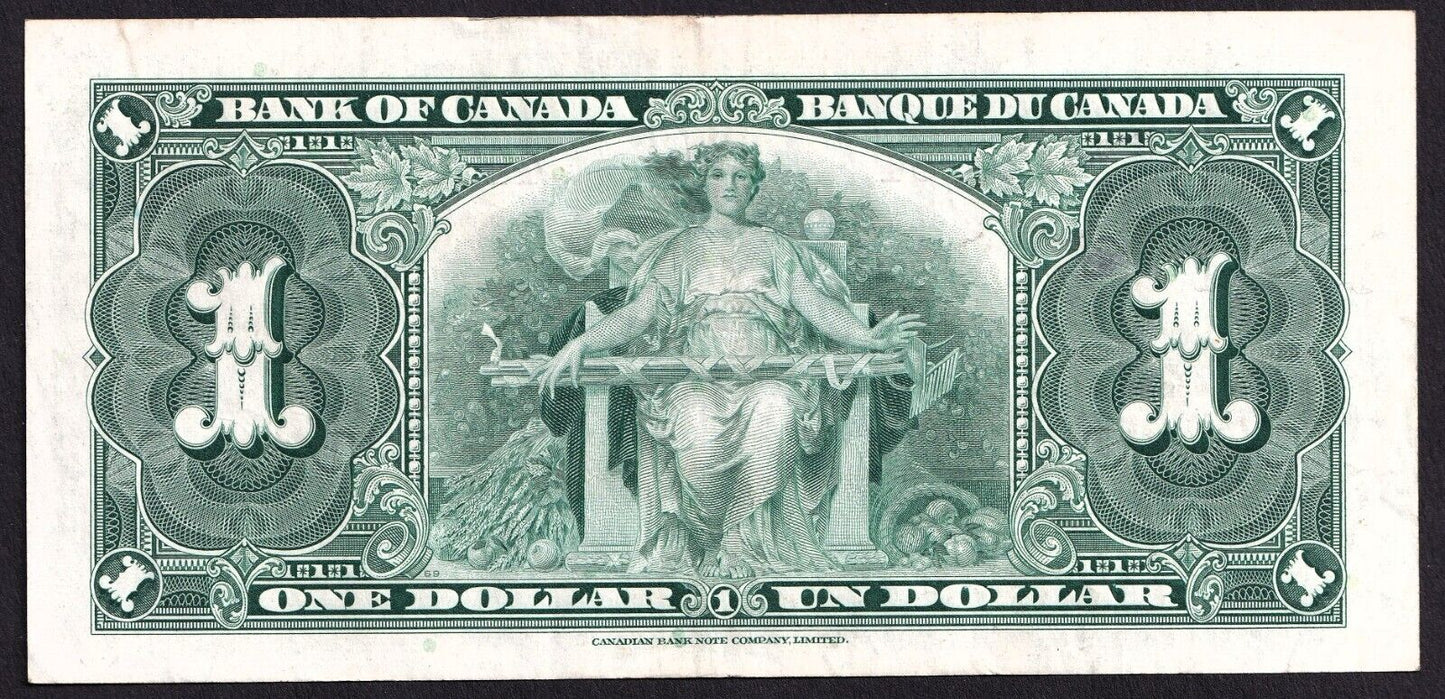 Canada 1937 $1 One Dollar Banknote Coyne - Towers O/N 4426984 Nice Colour