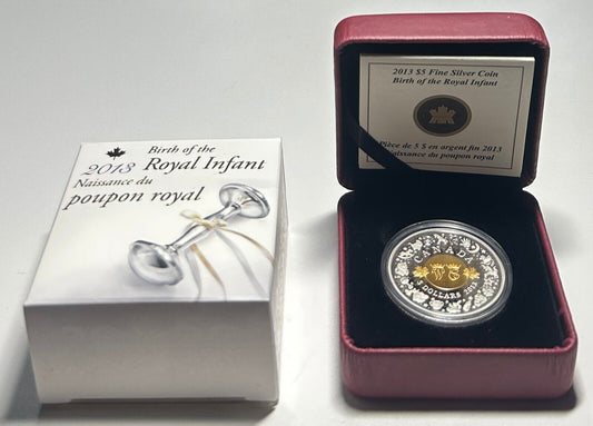 2013 Canada $5 Fine Silver Coin Birth Of The Royal Infant With Box + COA