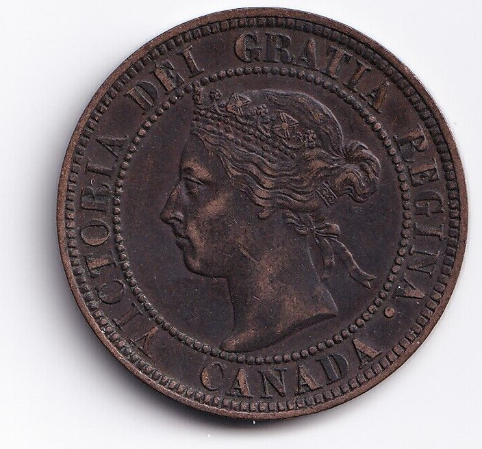 Canada 1896 1c One Large Cent Queen Victoria Very Fine #3+