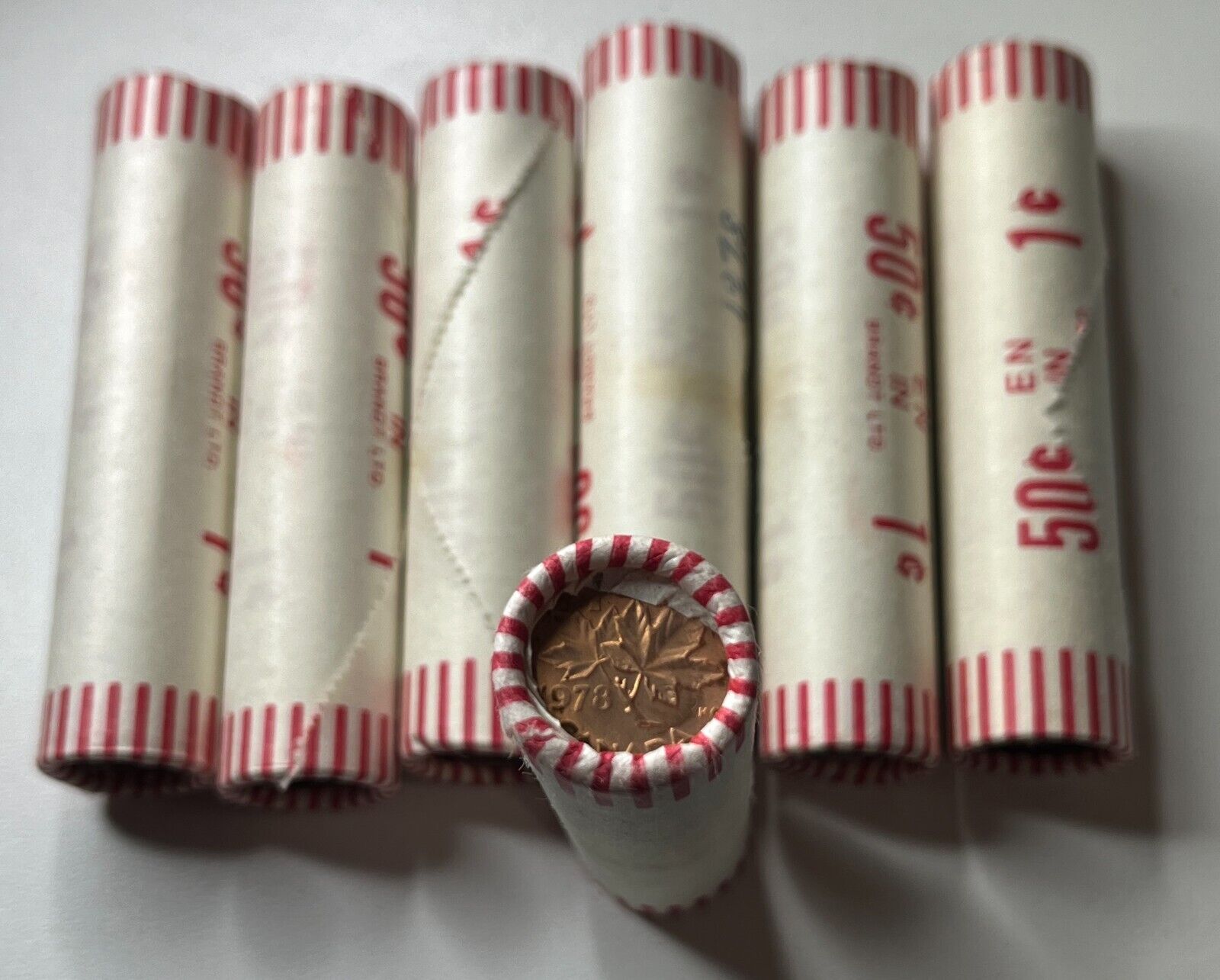 1978 Mint Sealed Roll Of 50 Uncirculated Canada Pennies