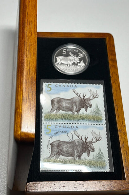 2004 Canada $5 Canadian Wildlife: The Majestic Moose Coin and Stamp Set