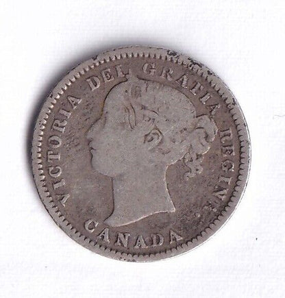 Canada 1880 Ten Cent Queen Victoria 6-6 .925 Silver