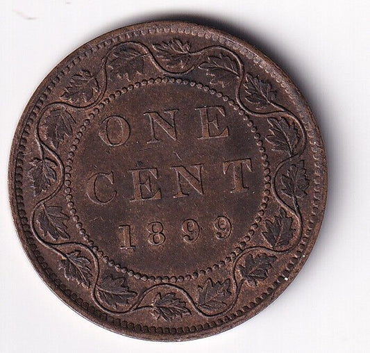 Canada 1899 Large One 1 Cent Queen Victoria - Extra Fine/Almost Uncirculated