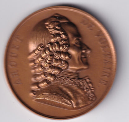 1817 France 42 MM Bronze Arouet De Voltaire / Bronze Medal / M91