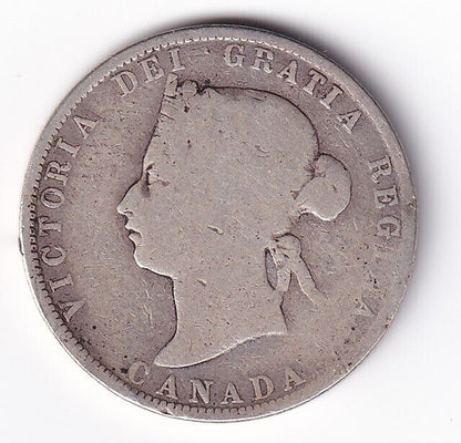 Canada 1872H 25 Twenty Five Cent Silver Coin Queen Victoria .925 Silver #2