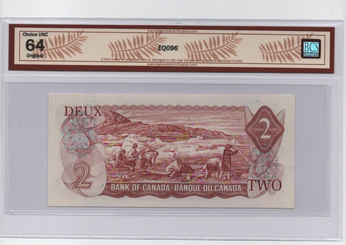 Canada 1974 $2 Two Dollar Banknote Low Serial Number #726 BCS Choice UNC-64