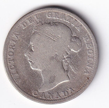 Canada 1888 25 Twenty Five Cent Silver Coin Queen Victoria .925 Silver