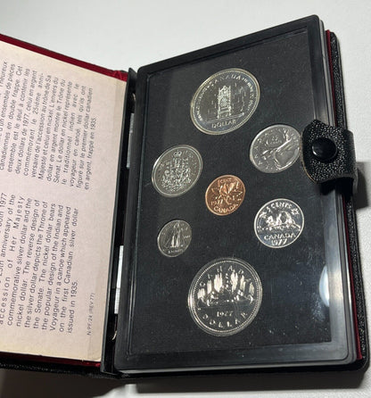 1977 Canada Double Dollar Prestige Set Throne Silver Dollar Mint Set With COA