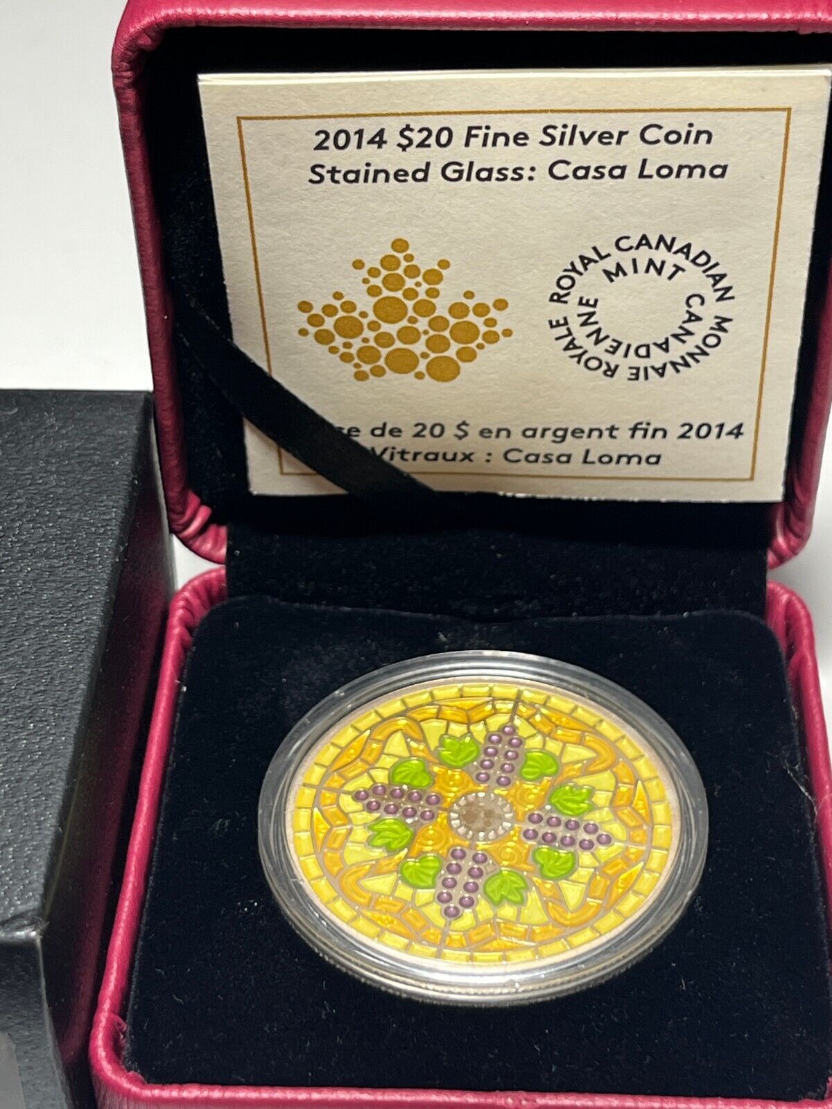 Canada 2014 $20 Stained Glass "Casa Loma" 1oz .9999 Silver Coin - Complete