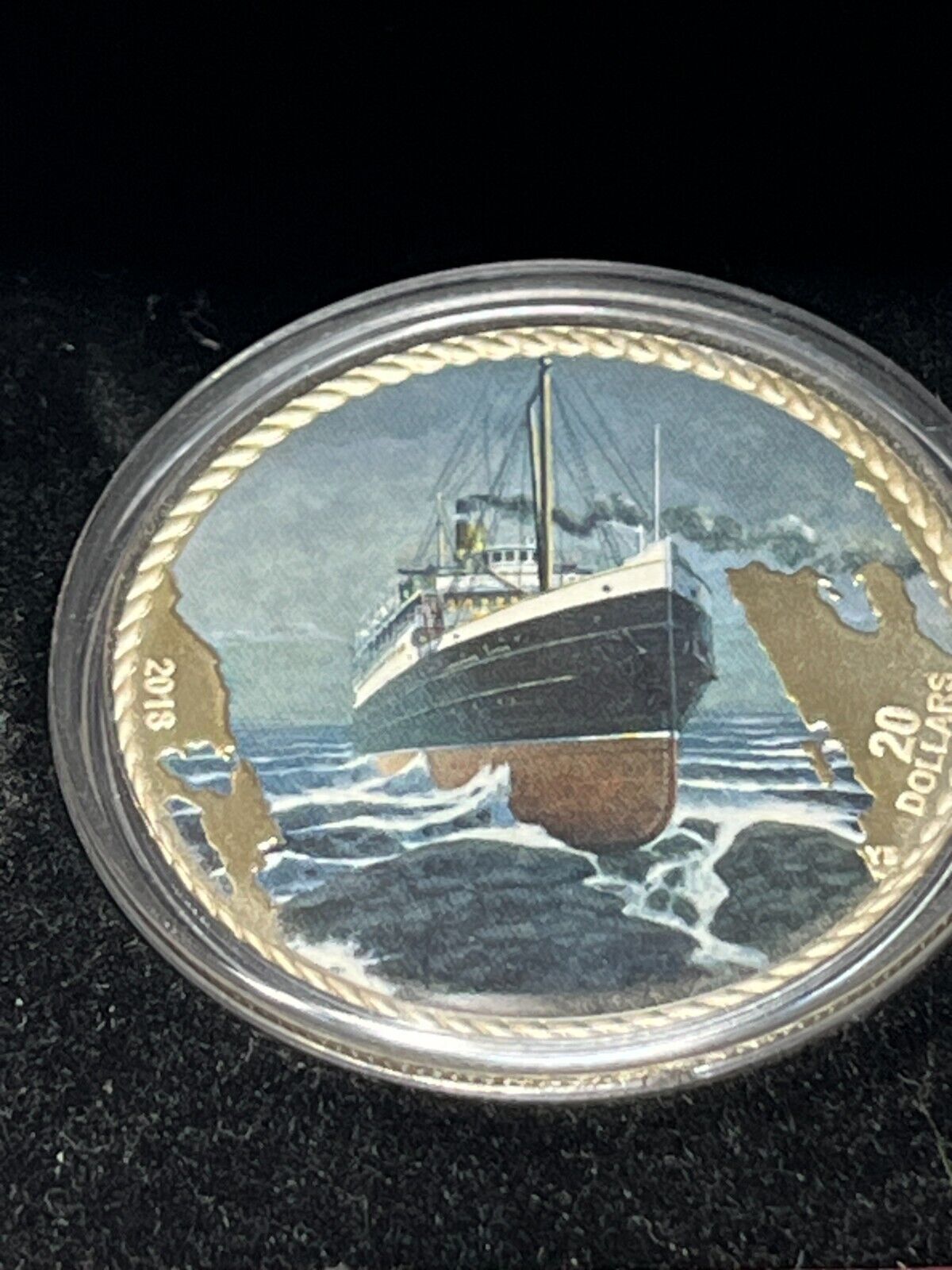 2018 Sinking SS Princess Sophia Centennial $20 1OZ Pure Silver Proof Coin Canada