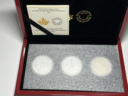 2015 Canada $5 Cornelius Krieghoff Silver Anniversary 3 Coin Set Complete