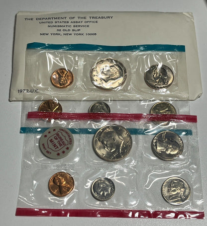 1972  5x USA Proof Sets In USPS Envelope From United States Mint