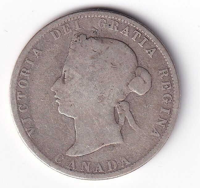 Canada 1872H 25 Twenty Five Cent Silver Coin Queen Victoria .925 Silver #1