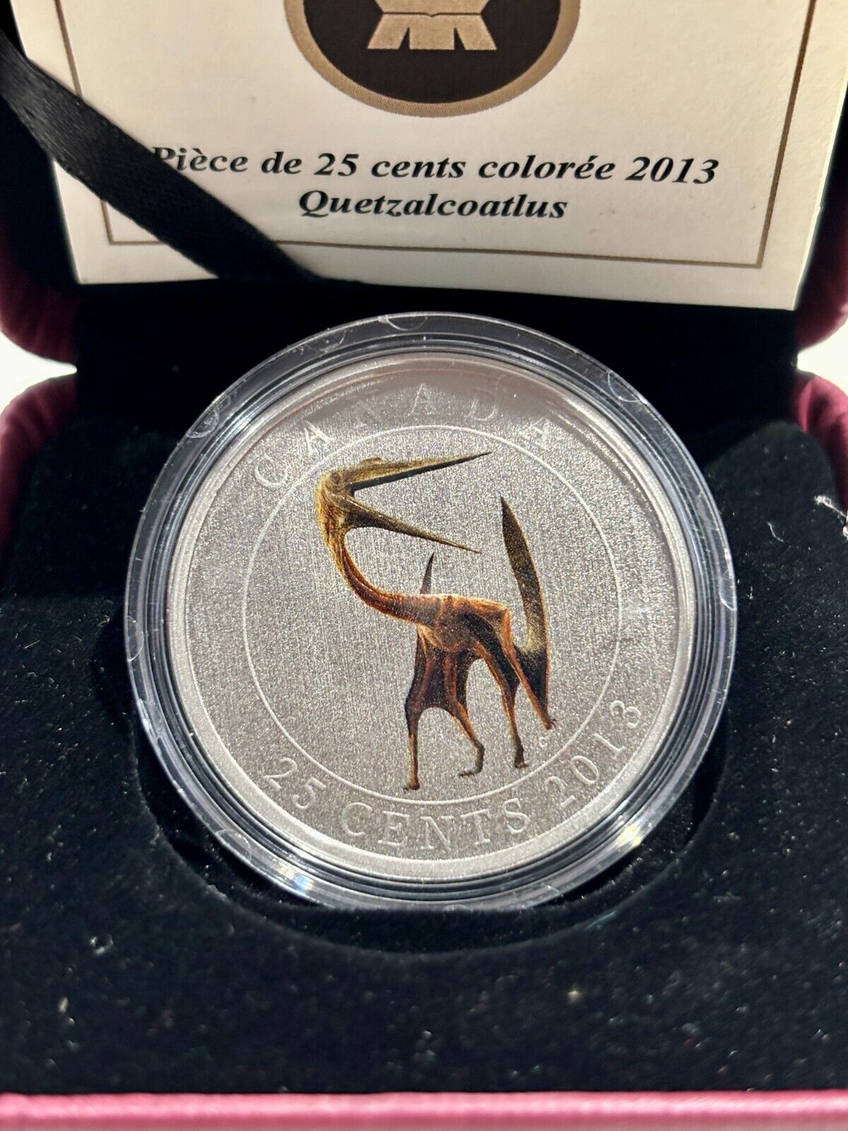 2013 Canadian Mint 25-Cent Coloured Quetzalcoatlus Prehistoric Creatures Coin