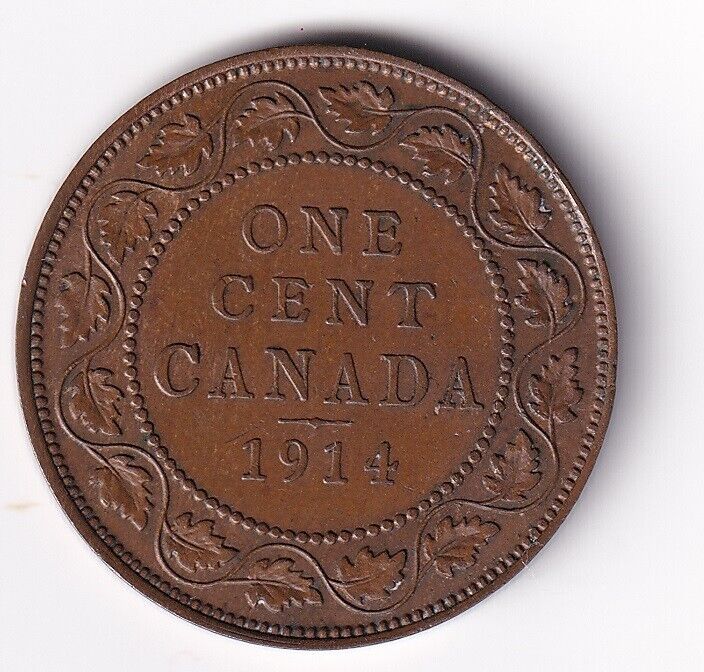 Canada 1914 Large One 1 Cent King Edward - Almost Uncirculated