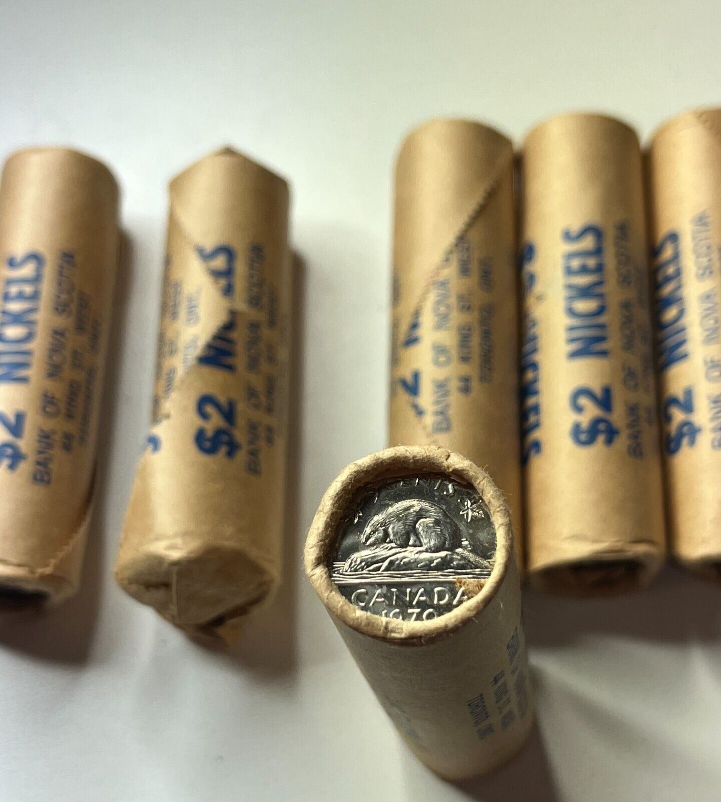 1970 Mint Sealed Roll Bank Of Nova Scotia 40 Uncirculated Canada Nickels KEY