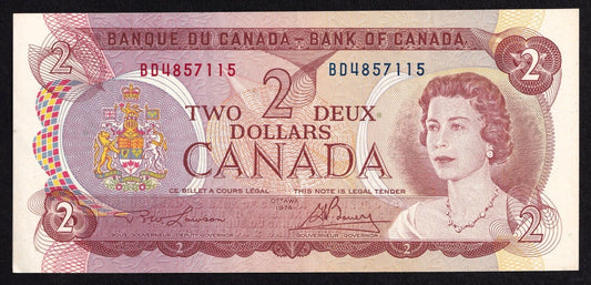 Canada 1974 $2 Two Dollar Banknote Lawson - Bouey BM5361005