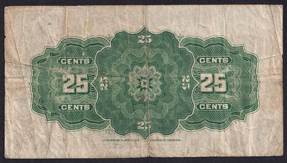 1923 Dominion of Canada 25c Shinplaster Note McCavour - Sanders 227241