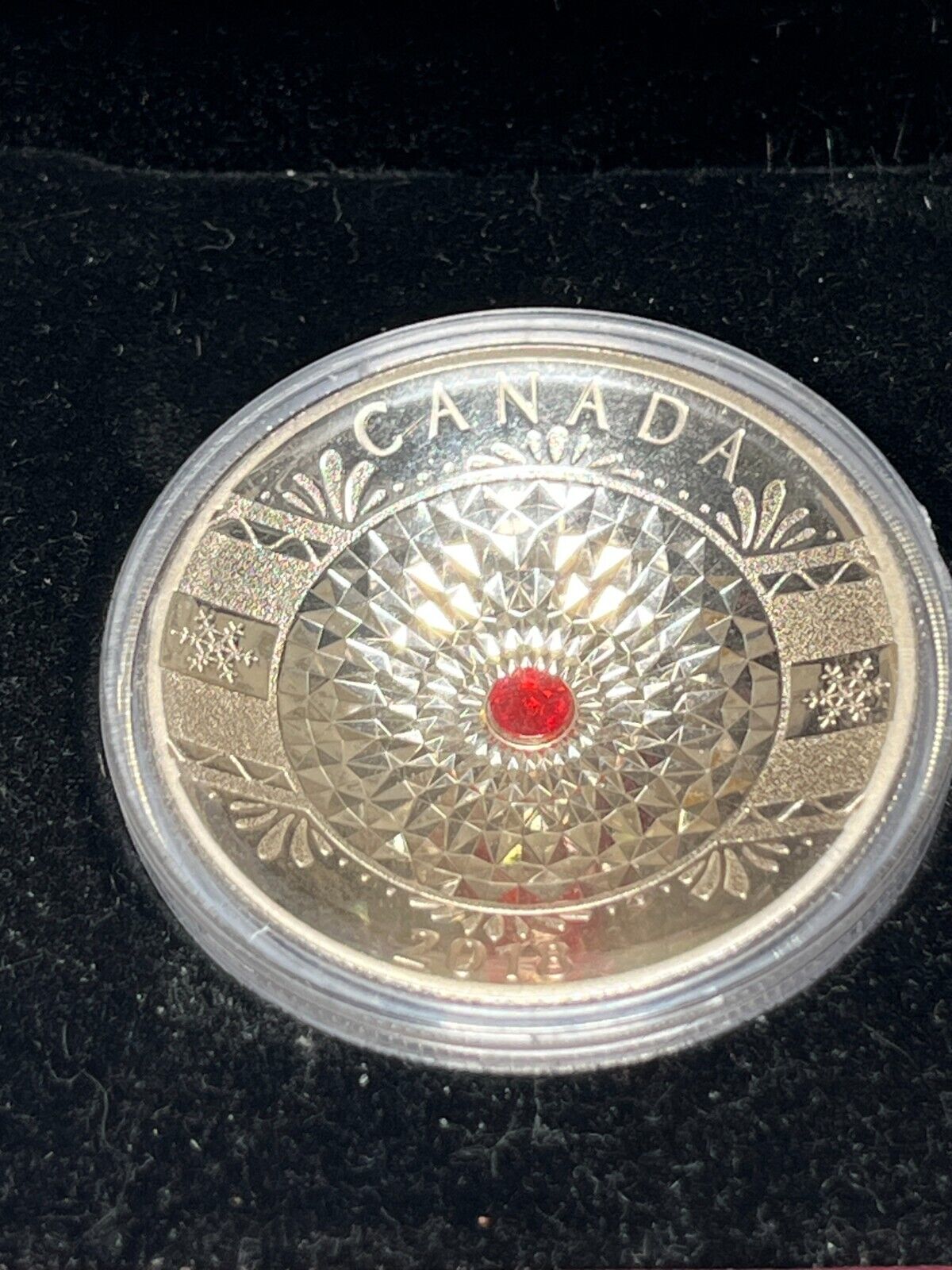 2018 Canada -Classic Holiday Ornament with Swarovski - $25 Fine Silver Coin