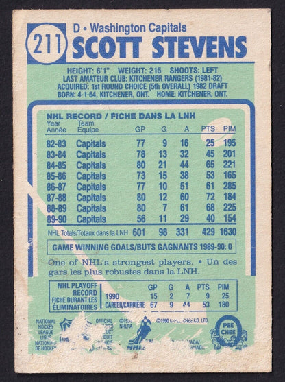 Scott Stevens 1990 O Pee Chee Washington Capitals #211