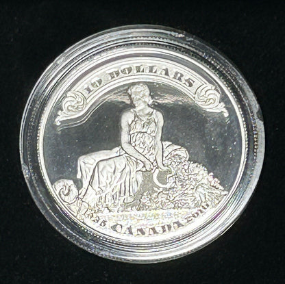 2010 Proof $10 75th Anniversary of First Bankote .9999 Fine Silver Coin