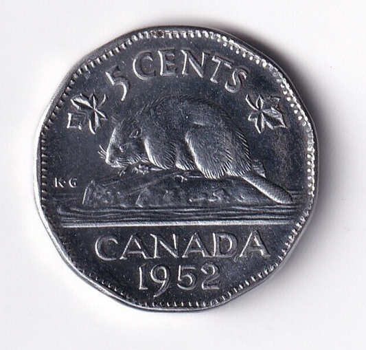 Canada 1952 Five Cent Coin King George VI MS-64