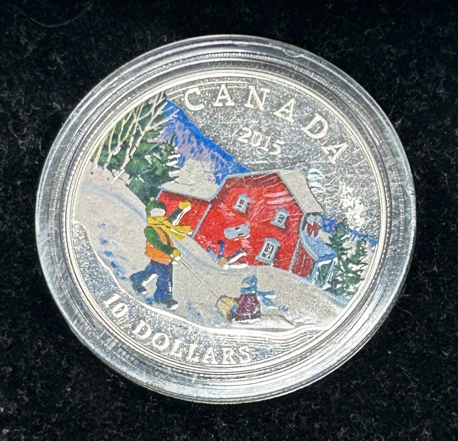 2015 Canada $10 Fine Silver Coin Winter Scene Box + COA