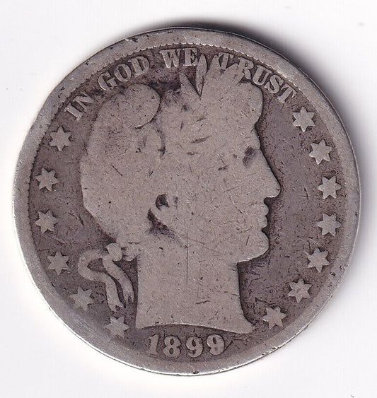 United States 1899 Fifty Cent Barber Half Dollar .900 Silver Dollar