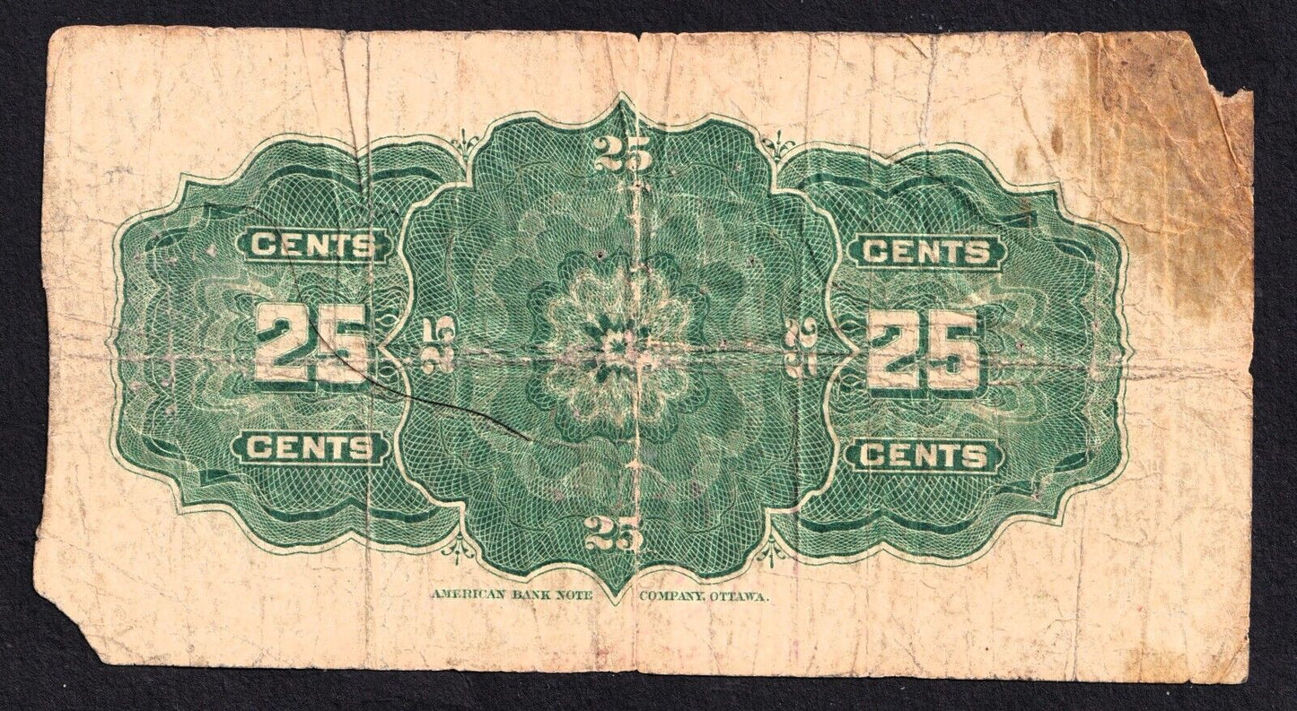 1900 Dominion of Canada 25c Shinplaster Note Boville #M3