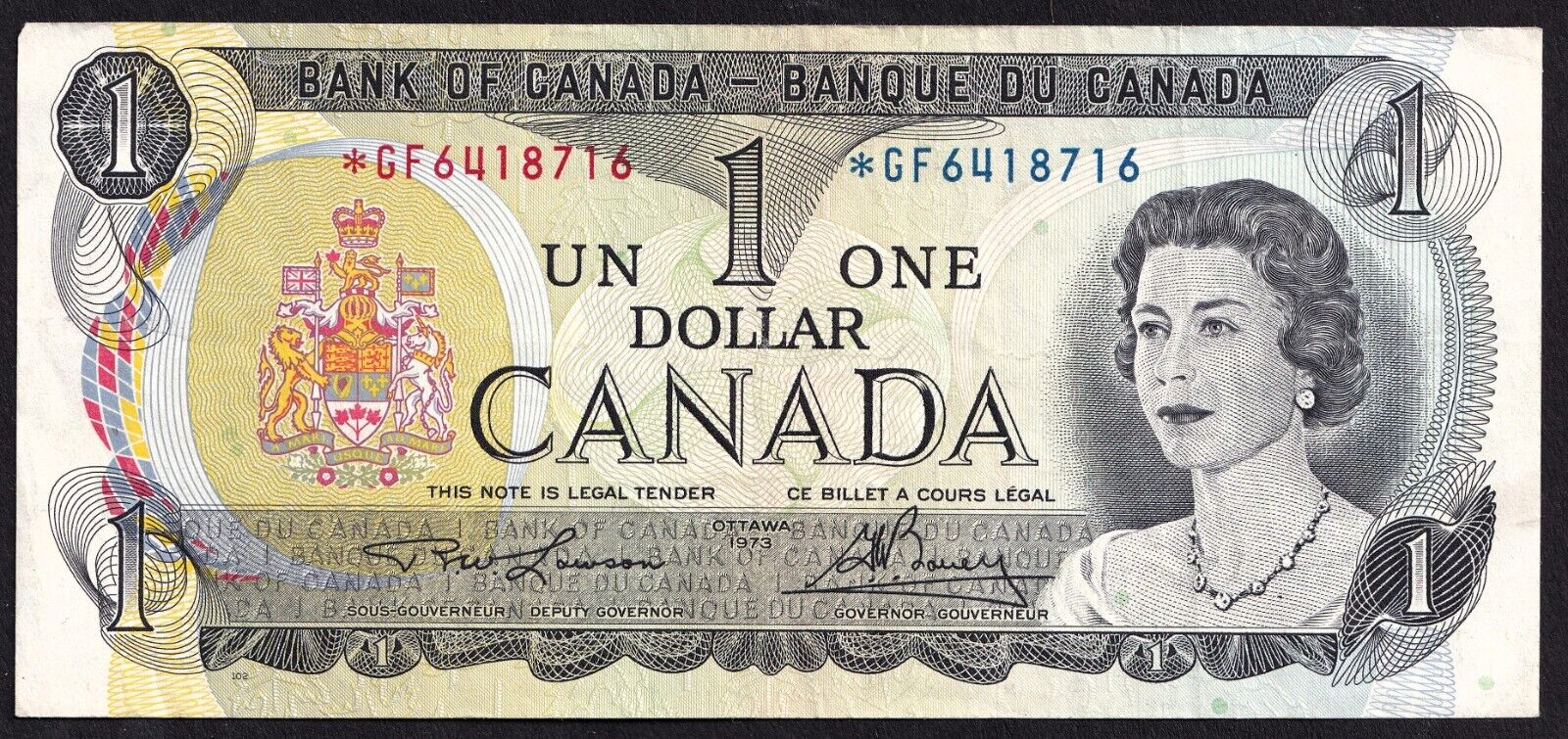 Canada 1973 $1 One Dollar Replacement Banknote Lawson - Bouey *GF 6418716