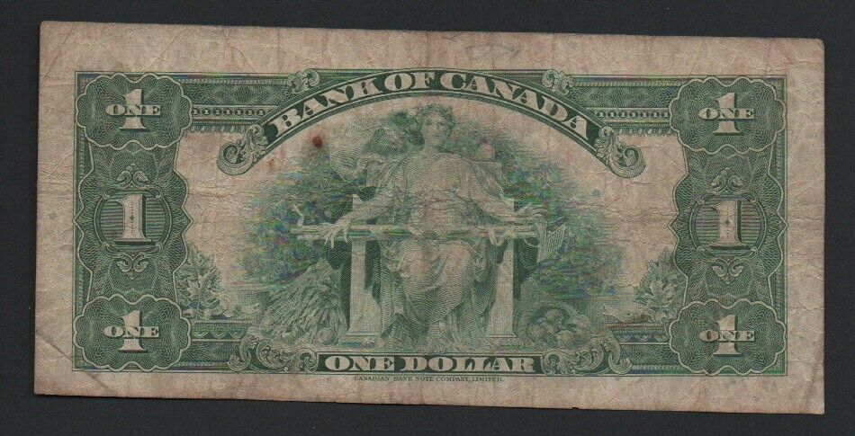 1935 Bank of Canada $1 - Series B - Canada’s First Banknote Series Very Nice