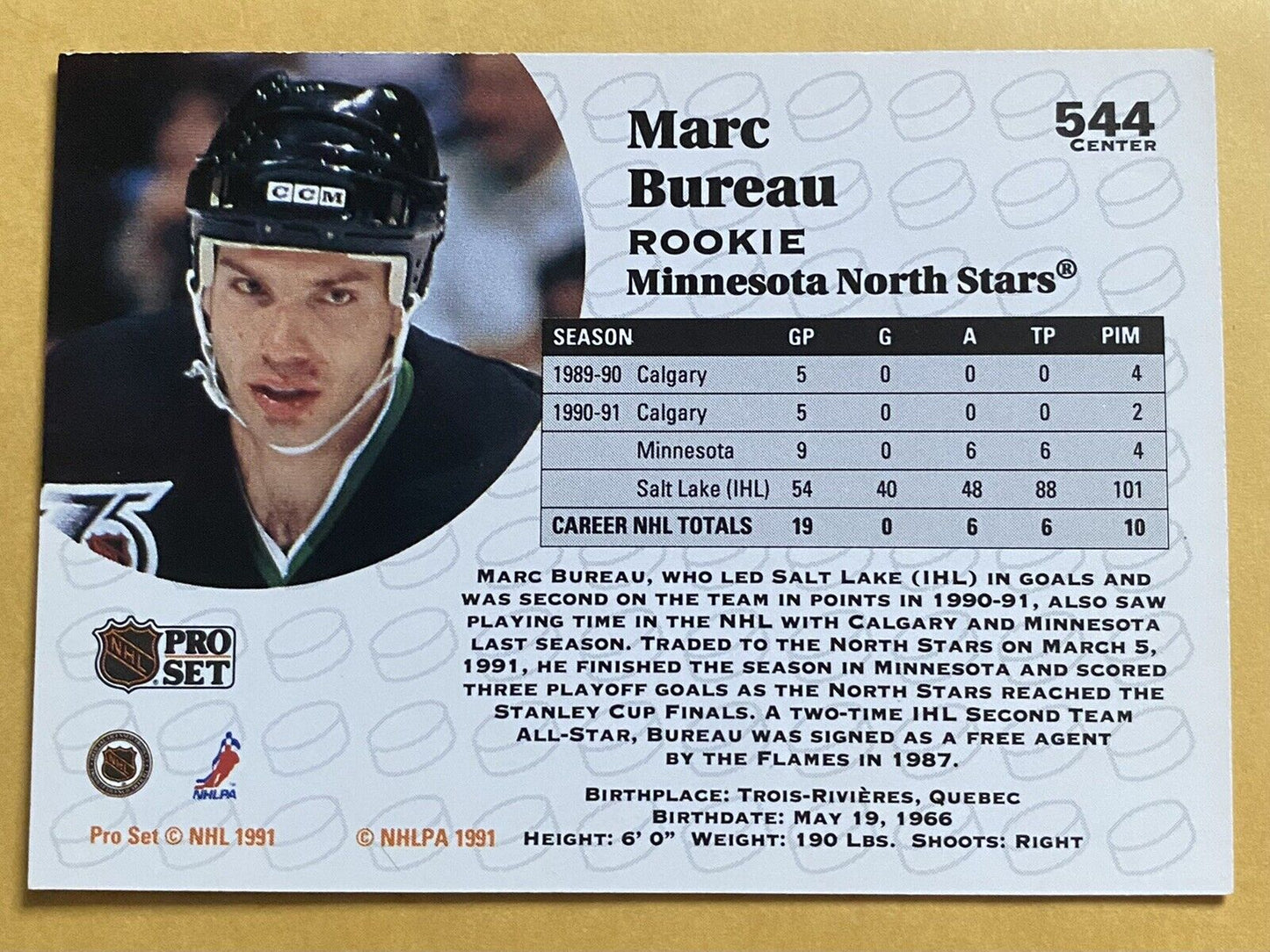 Lot Of 6 #544 Marc Bureau - 1991-92 Pro Set Hockey