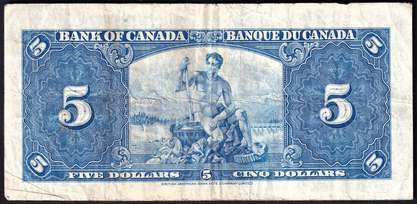 Canada 1937 $5 Five Dollar Banknote Gordon - Towers M/C 6270187