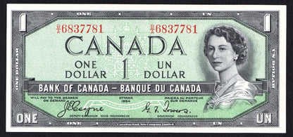 Canada 1954 $1 One Dollar Devils Face Banknote Coyne - Towers B/A 6837781