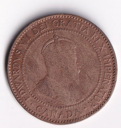 Canada 1910 1 Cent One Large Cent Coin King Edward Nice Details