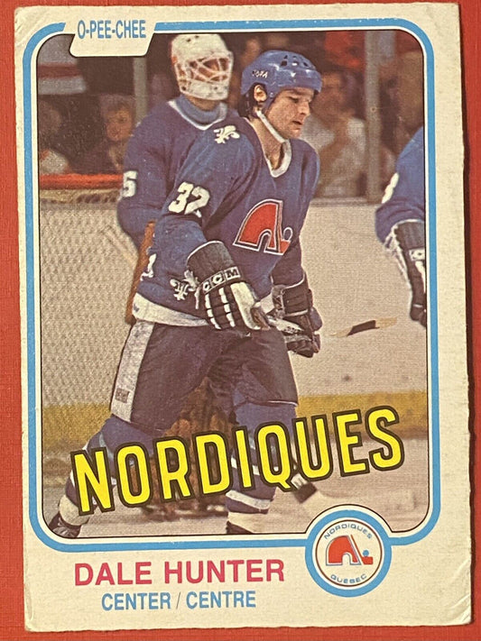 1981-82 O-Pee-Chee Hockey card #277 Dale Hunter Nordiques