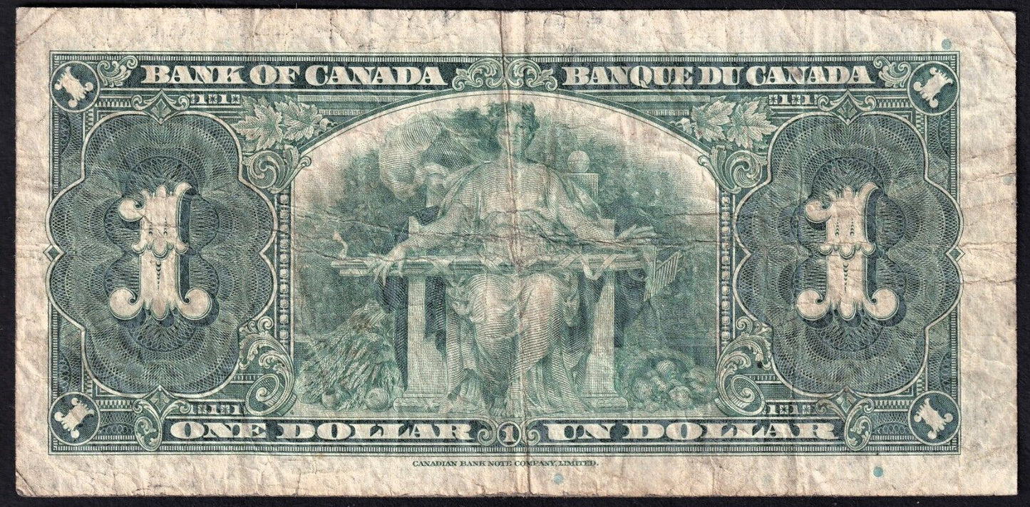 Canada 1937 $1 One Dollar Banknote Osbourne - Towers A/A 7906273