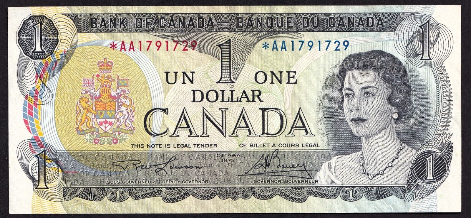 Canada 1973 $1 One Dollar Replacement Banknote Lawson - Bouey *AA 1791729