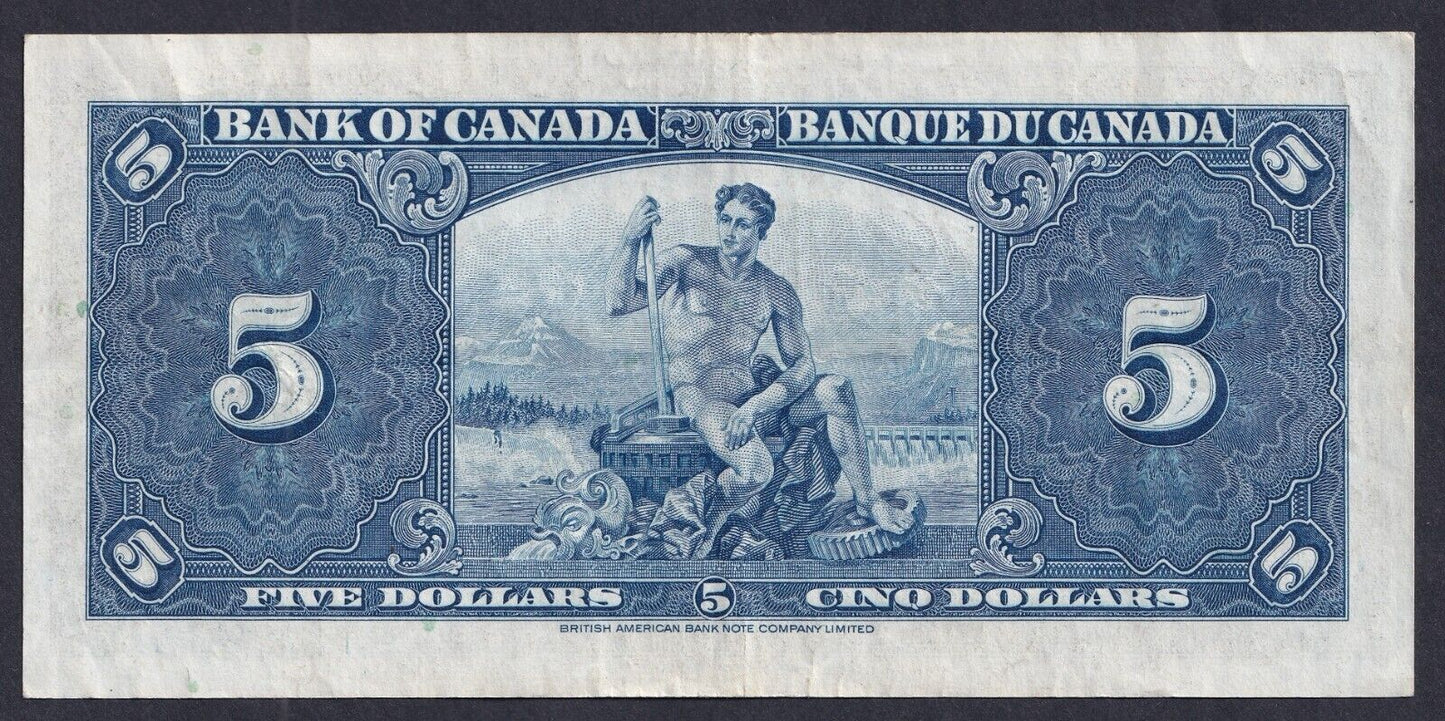 1937 Bank Of Canada $5 Five Dollar Banknote Gordon - Towers