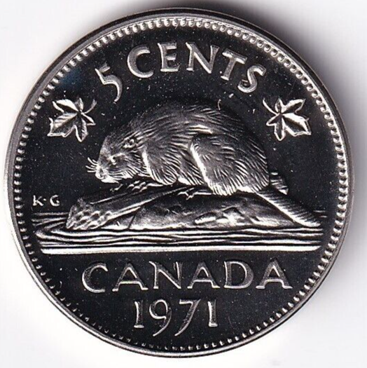 Canada 1971 Five Cent 5c Nickel Queen Elizabeth II  MS-64 Heavy Cameo