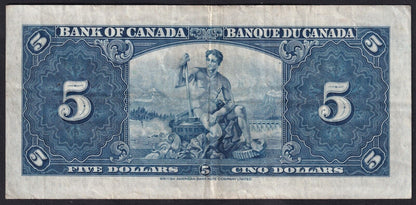 Canada 1937 $5 Five Dollar Banknote Coyne - Towers C/S 1963654