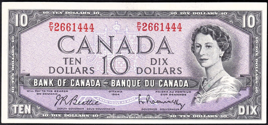 Canada 1954 $10 Ten Dollar Banknote Beattie - Rasminsky P/V 2661444